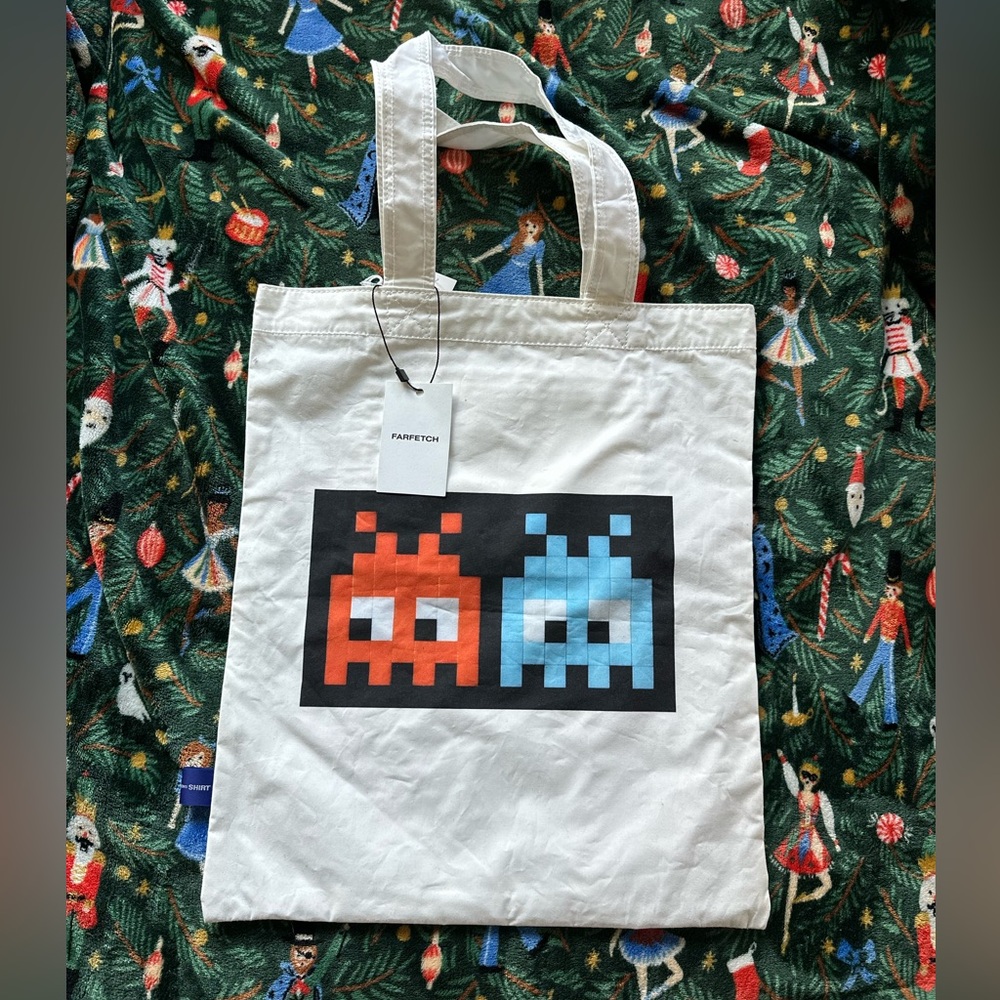 2022 LIMITED EDITION Comme Des Garçons Shirt x Invader Cotton Tote Bag